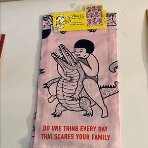 Blue Q Pink Reptile Humor Dish Towel